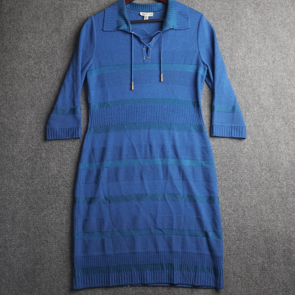 Vintage‎ St John Sport Dress Medium Blue Santana Knit Business Office